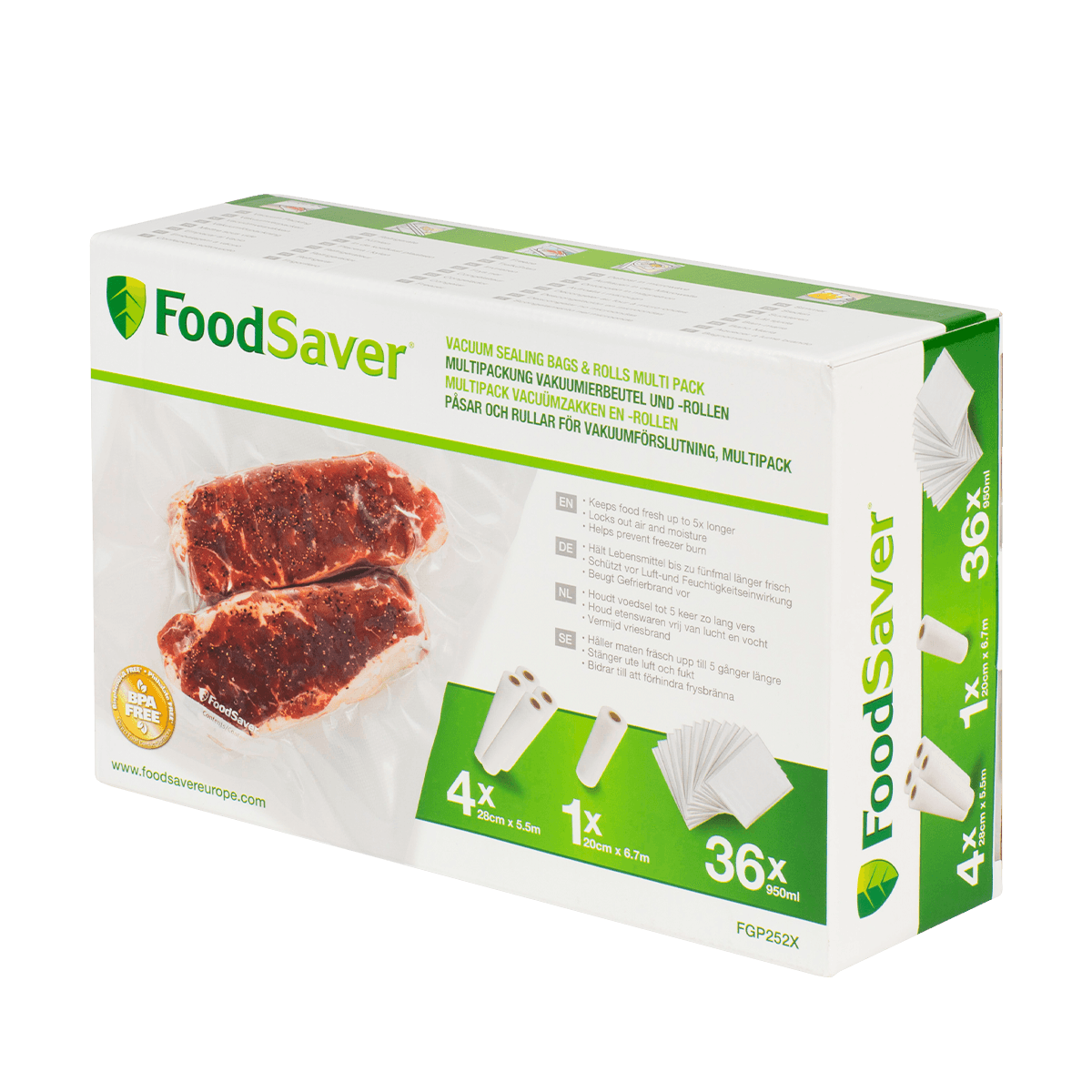 Pachet Pungi Si Role: 4 Role 28Cm X5.5M 1 Rola 20Cm X 6.7M 36 Pungi 0.95L Foodsaver