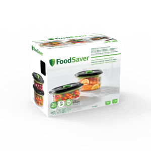 cutie cu 2 caserole foodsaver transparente